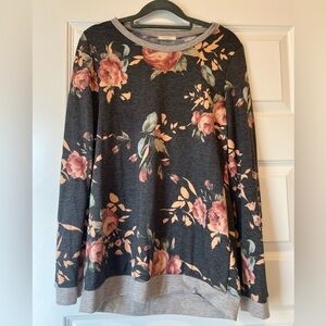 Floral Gray Women's Top